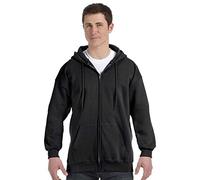 Hanes 90/10 Ultimate Cotton Full Zip Hood, Nero, XL