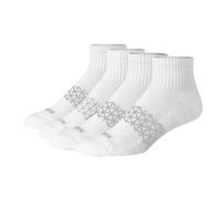 Hanes Absolute Active Cushioned Ankle, Moisture Wicking Socks, Seamless Toe, 4-Pack Calzini, Bianco/Giardino opulento, 37.5-46 EU (Pacco da 4) Uomo