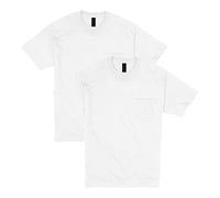 Hanes Beefy-T - Maglietta da Uomo con Tasca Pesante, in Cotone, a Taglio Intero, da Uomo, Girocollo, Confezione da 1 o 2, Bianco - Confezione da 2, XL