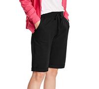 Hanes Bermuda Francese da Donna, Corto, Nero, Medio