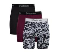 Hanes Boxer da Uomo Comfort Flex Fit, Confezione da 3, Nero/Cranberry Concrete - Confezione da 3, Medium