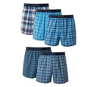 Hanes, Boxer da Uomo con Tecnologia FreshIQ, Senza Etichetta, con Motivo a Tartan ed Elastico a Vista (Confezione da 5) Assorted M
