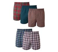 Hanes - Boxer da uomo in tartan con cintura interna a vista Multi L