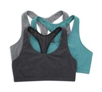 Hanes Bralette da Donna in Cotone con Retro a T (3 Pezzi), Calcestruzzo Heather/Isle Green/Sky Grey Heather, L
