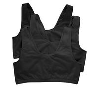 Hanes - Bralette da Donna in Cotone con Scollo Rotondo (Confezione da 3), Nero/Nero/Nero, XL