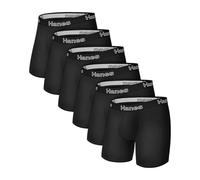 Hanes Boxer corti in cotone elasticizzato – Traspiranti – Nero M Uomo – Pacco da 6