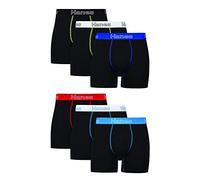 Hanes Tagless Stretch Boxer Brief-6 Pack-Black Corti, Nero, M Uomo