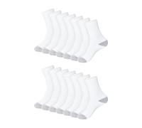 Hanes Value, Crew Soft Moisture-Wicking Socks, Available in 10 And Packs Calzini, Bianco-Confezione da 14, 4-8 (Pacco Donna