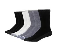 Hanes Ultimate Men's 8-Pack Ultra Cushion FreshIQ Odor Control with Wicking Crew Socks, White/Black/Grey Assorted