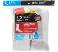 Hanes Calzini Sportivi Bianchi Con Cuscinetto [12 Pezzi]