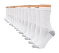 Hanes Calzini da donna Cool Comfort Crew, morbidi e traspiranti dall'umidità, taglie 40-42, confezione da 14, colore bianco, 40-44 (confezione da 14), bianco