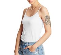 Hanes Canottiera con reggiseno a fascia integrato – Cotone stretch, spalline regolabili – Bianco