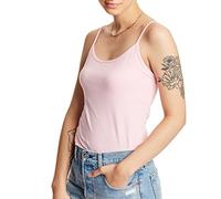 Hanes Canottiera Cami con reggiseno incorporato, cotone stretch, spalline regolabili Rosa Paleo XXL