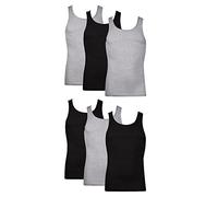 Hanes - Canottiera intima da uomo in cotone leggero traspirante (confezione da 6), L