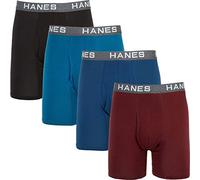 Hanes Comfort Flex Fit Ultra Soft Cotton Modal Blend Boxer Brief 4-Pack Boxer Corti Uomo (Pacco da 4)