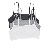 Hanes Cropped Bralette, Breathable Pullover Bra, Crop Top, Solid Or Assorted, 3-Pack Reggiseno, Opaque, Grigio Cielo, mélange Cemento/Bianco, XXL (Pacco da 3) Donna