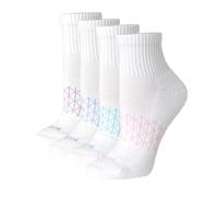 Hanes Cushioned, Absolute Active Ankle Socks for Women, Seamless Toe, 4-PRS Calzini, Bianco, 4-8 (Pacco da 4) Donna