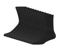 Hanes Double Tough, Crew Socks Moisture-Wicking with Odor Control, Multi-Packs Calzini Casual, Nero, One Size Tall Uomo