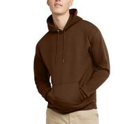 Hanes EcoSmart - Felpa con cappuccio da uomo, in pile, Marrone militare, X-Large