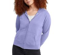 Hanes, EcoSmart - Felpa con Cappuccio in Pile, con Cerniera, da Donna, Peri Blu, Small