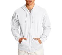 Hanes up, EcoSmart Fleece Full-Zip Hoodie for Men, Hooded Sweatshirt Felpa con Cappuccio, Bianco/Giardino opulento, L Uomo