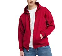 Hanes Felpa con cappuccio EcoSmart in pile con cerniera integrale da uomo Rosso scuro Medium