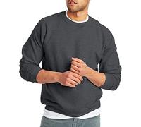 Hanes EcoSmart Fleece, Pullover Crewneck Sweatshirt, 1 Or 2 Pack Maglia di Tuta, Carbone Heather-Confezione da 1, L Uomo