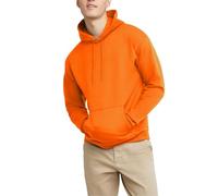 Hanes P170 Felpa con Cappuccio, Opaco, Arancione Sicurezza, L Uomo