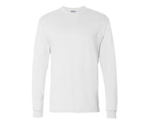 Hanes Essentials Long Sleeve T-Shirt Pack, Crewneck Cotton Tees Camicia Elegante, Bianco, M (Pacco da 2) Uomo
