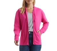 Hanes Felpa con Cappuccio da Donna, Full Zip in Jersey, Amaranto, Piccola
