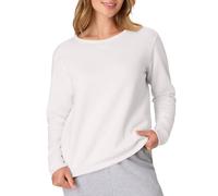 Hanes - Felpa Girocollo da Donna EcoSmart con Scollo a V, in Pile, Bianco, X-Large