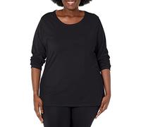 Hanes Just My Size Women's Plus Size Long Sleeve Tee, Ebony, 3X