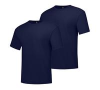 Hanes, Maglietta a Manica Corta Beefy-T (Confezione da 2) Navy Large
