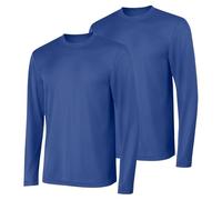 Hanes, maglietta a manica lunga Cool DRI con protezione UPF 50+, confezione da 2 Deep Royal Large