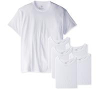Hanes Men's Cotton, Moisture-Wicking Crew Tee Undershirts, Multi-Packs Canottiera, Bianco, M (Pacco da 12) Uomo