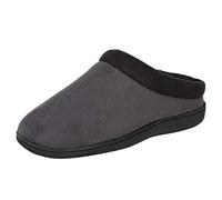 Hanes Memory Foam Indoor Outdoor Microsuede Clog Slipper Shoe with Fresh IQ, Pantofole Uomo, Grigio, Medium