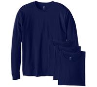 Hanes Men's 4 Pack Long Sleeve ComfortSoft T-Shirt, Navy, Medium