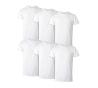Hanes Men's 6-Pack FreshIQ FreshIQ Crew T-Shirt, White, Medium