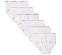 Hanes Men's 6-Pack FreshIQ Tagless Cotton Brief, White, Large