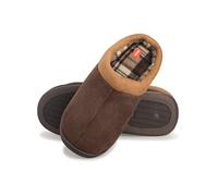 Hanes Men's Comfort Memory Foam Slip on Clog House Shoes with Indoor/Outdoor Anti-Skid Sole (Brown, Size Medium)