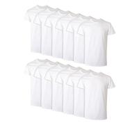 Hanes Men's Cotton, Moisture-Wicking Crew Tee Undershirts, Multi-Packs Canottiera, Bianco, M (Pacco da 12) Uomo
