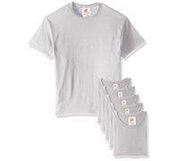 Hanes Men's Ecosmart T-Shirt (Pack of 6), Light Steel, Medium