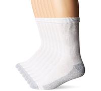 Hanes Men's Freshiq Cushion Crew Socks 6-Pack , White, 10-13 (Shoe Size: 6-12)