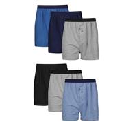 Hanes Men's Knit Boxers, 6 Pack, Blue/Black/Grey, Large