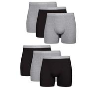 Hanes Men's Plus Size Tagless Boxer with ComfortFlex Waistband Brief, Black/Gray-6, 2X Large