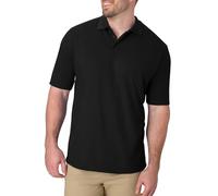 Hanes Men's Short Sleeve X-Temp W/FreshIQ Polo, Black, Large