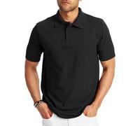 Hanes Men's Short Sleeve X-Temp W/ FreshIQ Polo, Black, X-Large