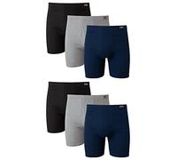 Hanes Men's Tagless Boxer Briefs, 6 Pack, Black/Concrete Heather, X Large