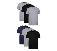 Hanes Men's Tagless ComfortSoft Crewneck T-Shirts, 6 Pack, Black/Grey, Large
