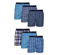 Hanes Men's Woven Boxers, 6 Pack, Tartan Plaid, X Large